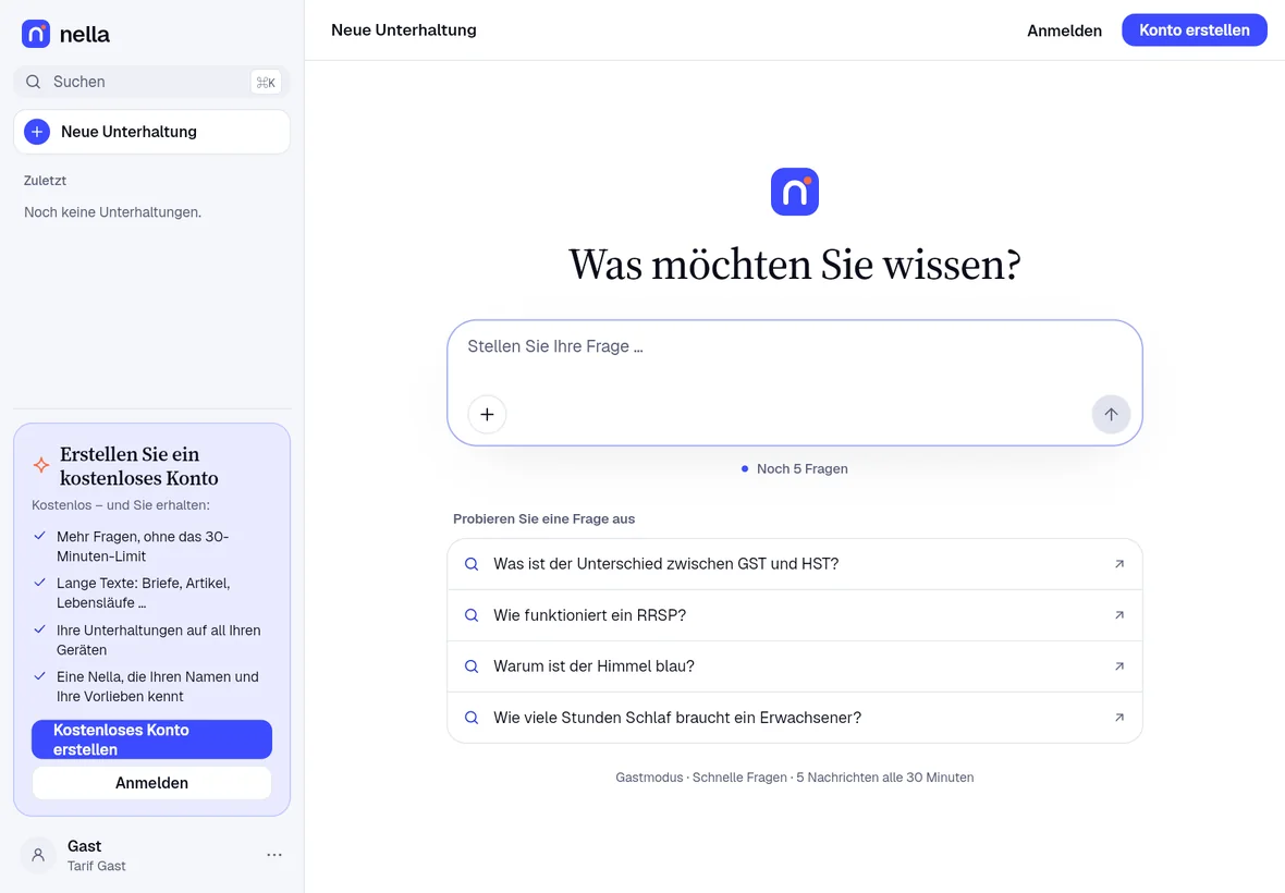 Dieselbe App auf einem Tablet: die Unterhaltung und die Liste der Unterhaltungen nebeneinander.